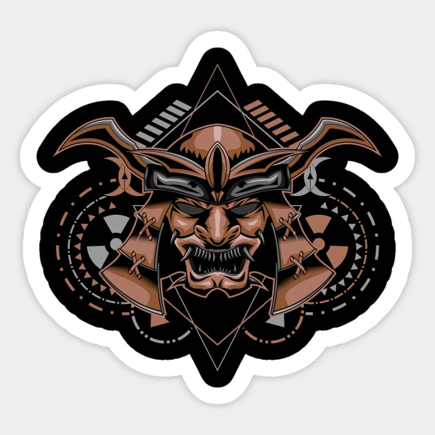 samurai head mask Sticker by SHINIGAMII